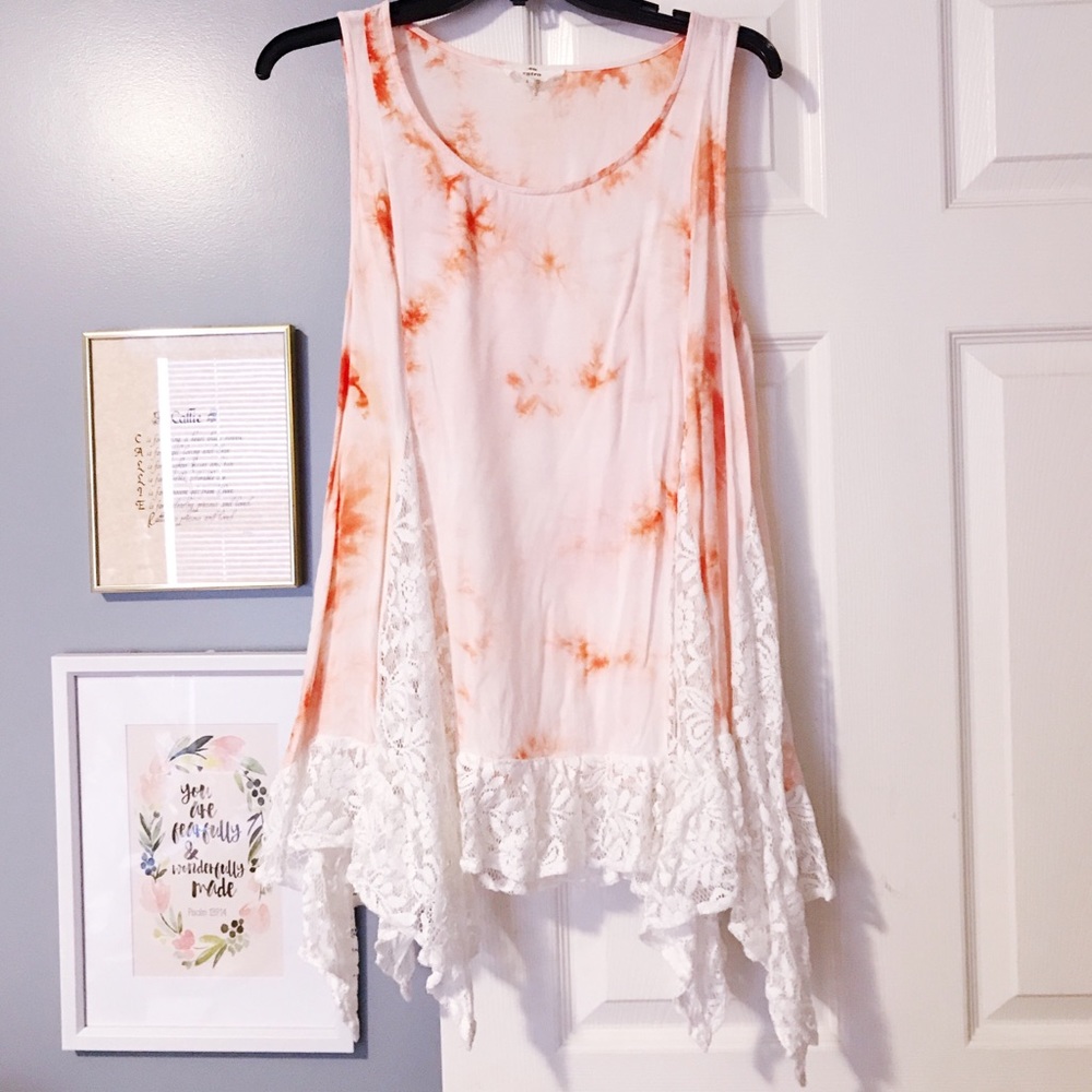 Cute orange tie dye top